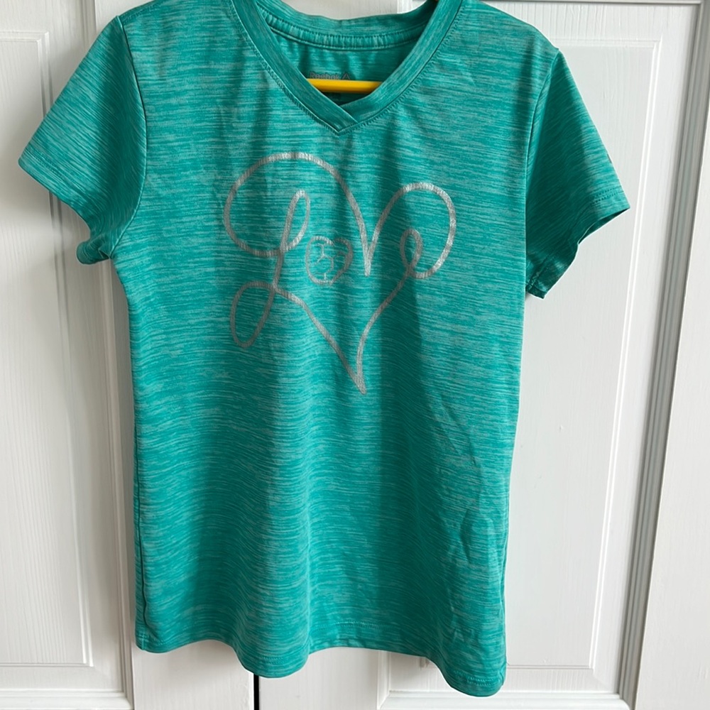 Girls Reebok V-neck Soccer Themed Athletic Tee